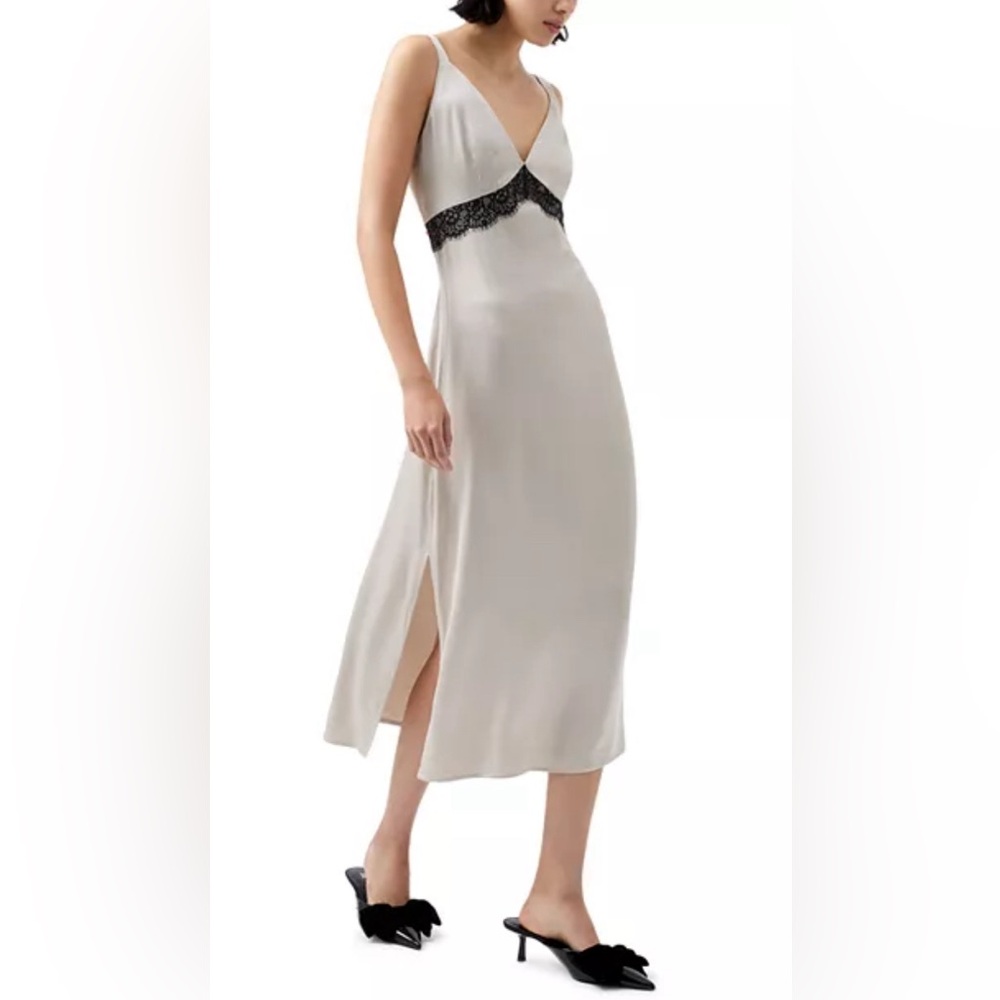 FRENCH CONNECTION Ennis Satin Lace Dress